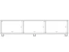 A technical drawing of a TV cabinet with dimensions. Produktbild-Vorschau