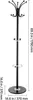 A black coat rack with dimensions indicated. Anteprima dell’immagine prodotto