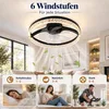 Deckenventilator mit Licht, flach 45cm, 6-Stufen leiser Produktbild-Vorschau 4