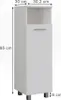 A white cabinet with dimensions indicated. Náhled obrázku produktu
