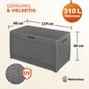 Coffre de Rangement Gris Malle 310 litres Stockage Coussins Voir les images du produit 4