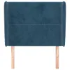 Kopfteil mit Ohren Dunkelblau 93x23x118/128 cm Samt Produktbild-Vorschau 3