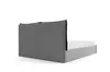 A gray upholstered bed frame with a white mattress, shown from a side-rear angle against a white background. Produktbild-Vorschau