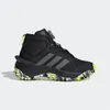 A studio shot of a single black Adidas Fortatrail Boa K hiking boot against a white background. Podgląd zdjęcia produktu