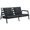 4-tlg. Outdoor-Lounge-Set mit Kissen Aluminium Dunkelgrau Produktbild-Vorschau 2