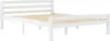 A white wooden bed frame shown from the side against a white background. Voir les images du produit