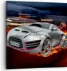 Bild auf Leinwand - Leinwandbild - Sportwagen Feuer Rauch - Produktbild-Vorschau 1