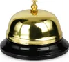 Elegante Tischuhr aus goldenem Metall mit schwarzem Sockel Produktbild-Vorschau 1