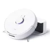 A white robot vacuum cleaner with its charging dock, shown from a slightly elevated side angle against a white background. Náhled obrázku produktu