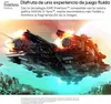 A futuristic spaceship with fiery engines flying over a rocky, alien landscape. Náhled obrázku produktu