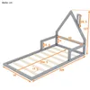 Kinderbett mit Lattenrost, 90x200 cm, Hausbett, Bodenbett, Produktbild-Vorschau 4
