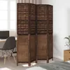 Design 4-tlg. Raumteiler Dunkelbraun Massivholz Paulownia, Produktbild-Vorschau 3
