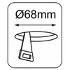 An illustration showing a saw cutting a circular hole with a diameter of 68mm. Produktbild-Vorschau