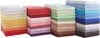 Stacks of colorful fitted sheets in various shades. Produktbild-Vorschau