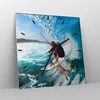 Wanduhr - Quadrat - Glasuhr - Surfen Surfer Ozean Welle - Produktbild-Vorschau 4