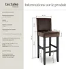 Tabouret de bar en cuir synthétique - marron, Lot de 2 Voir les images du produit 6