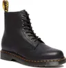 A black leather boot on a white background. Voir les images du produit