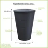 A diagram of a rain barrel with labels pointing out its features and dimensions. Náhľad obrázku produktu