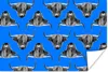 MuchoWow® Poster Schottisches Hochlandrind - Muster - Blau Produktbild-Vorschau 1