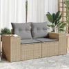The Living Store Gartensofa mit Kissen 2-Sitzer Beige Poly Produktbild-Vorschau 2