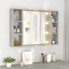 vidaXL Zrcadlová skříňka s LED betonem šedá 76x15x55 cm - Náhled obrázku produktu 5