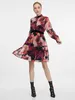 Orsay Rotes gemustertes Damen-Knielanges Kleid Produktbild-Vorschau 1