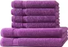 6 tlg. Handtuch Set - Aubergine / Lila - 500g/m²  - 2 Produktbild-Vorschau 1