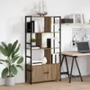 vidaXL Artisan dubová knihovna 80 x 30 x 155,5 cm materiál Náhled obrázku produktu 4