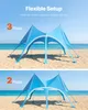 VEVOR Strandzelt mit Sonnenschutz (UPF 50+) 6,1 x 4 x 2,8 Produktbild-Vorschau 6