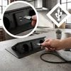 Versenkbare Aluminium Einbausteckdose 2-fach & 2 USB Produktbild-Vorschau 4
