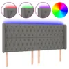 vidaXL LED Kopfteil Dunkelgrau 183x16x118/128 cm Stoff Produktbild-Vorschau 1