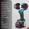A cordless impact wrench with a specification list on the left. Produktbild-Vorschau