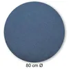 Kissenbezug rund 80 cm blau Leinenoptik Kissenhülle Produktbild-Vorschau 2