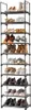 A multi-tiered shoe rack filled with various types of shoes. Anteprima dell’immagine prodotto
