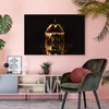 Muralo CANVAS Leinwandbild Goldene MUND Lippen auf Produktbild-Vorschau 5