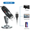 A digital microscope connected via USB to various devices like a computer, laptop, or Android phone. Podgląd zdjęcia produktu