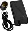 A black AC/DC voltage converter adapter with a car cigarette lighter plug. Produktbild-Vorschau