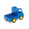 1x Lego Duplo Fahrzeug Auto LKW Polizei blau Räder gelb Produktbild-Vorschau 2