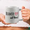 Huuraa Glitzertasse Beamter mit Herz 330ml Silber Keramik Produktbild-Vorschau 3