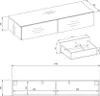 Technical drawing with dimensions of a wall-mounted vanity unit with two drawers. Produktbild-Vorschau