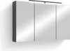 A modern bathroom cabinet with mirrored doors and an integrated LED light. Náhled obrázku produktu