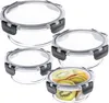 A set of glass food storage containers with black locking lids. Produktbild-Vorschau