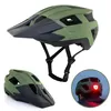 MTB Helm Jungs & Herren Armygrün | Mit Visier & USB-Licht | Produktbild-Vorschau 1