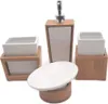 Relaxdays Badaccessoires-Set, 4-teilig, braun, Keramik & Produktbild-Vorschau 10
