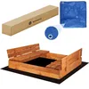 Springos® Sandkasten mit Sitzbänken 150 x 150 cm Produktbild-Vorschau 1