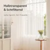 2 Stück Vorhänge mit Pompons Halbtransparent Weiß Voile Produktbild-Vorschau 3