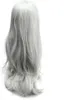 70cm Karneval Perücke Grau. Lang Voll Cosplay, Lockig Produktbild-Vorschau 4