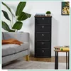 Komoda Relaxdays, 5 szuflad z tkaniny, metal, imitacja Podgląd zdjęcia produktu 2