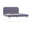 vidaXL Bettgestell Hellgrau Stoff 140x200 cm - Bettgestell Produktbild-Vorschau 7