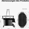 Wiltec Grilltopf aus Gusseisen, Grill für Holzkohle Produktbild-Vorschau 3